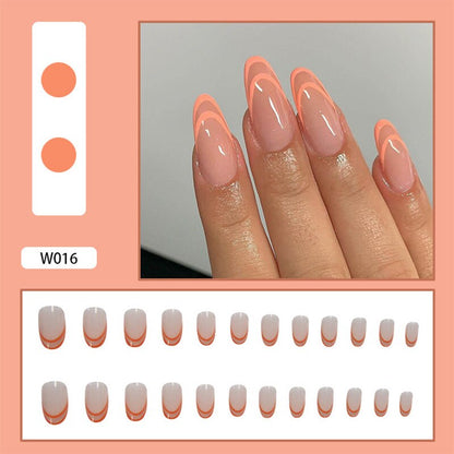 24Pcs/Box White French Fake Nails Press on Long XL Length Rhinestone Design False Nails Full Cover Acrylic Nail Tips