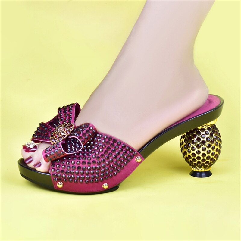 Italian Shoe and Bag Set for Party In Women Summer High Heeled Shoes for Women Designer Shoes Women Luxury Wine Red