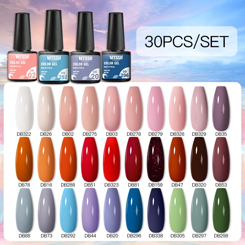 Mtssii 24/25/40/60PCS Gel Nail Polish Set Color Gel Semi Permanent UV Led Varnish Nail Art Design Soak Off Gel Set Nail Gel Set SZH18774
