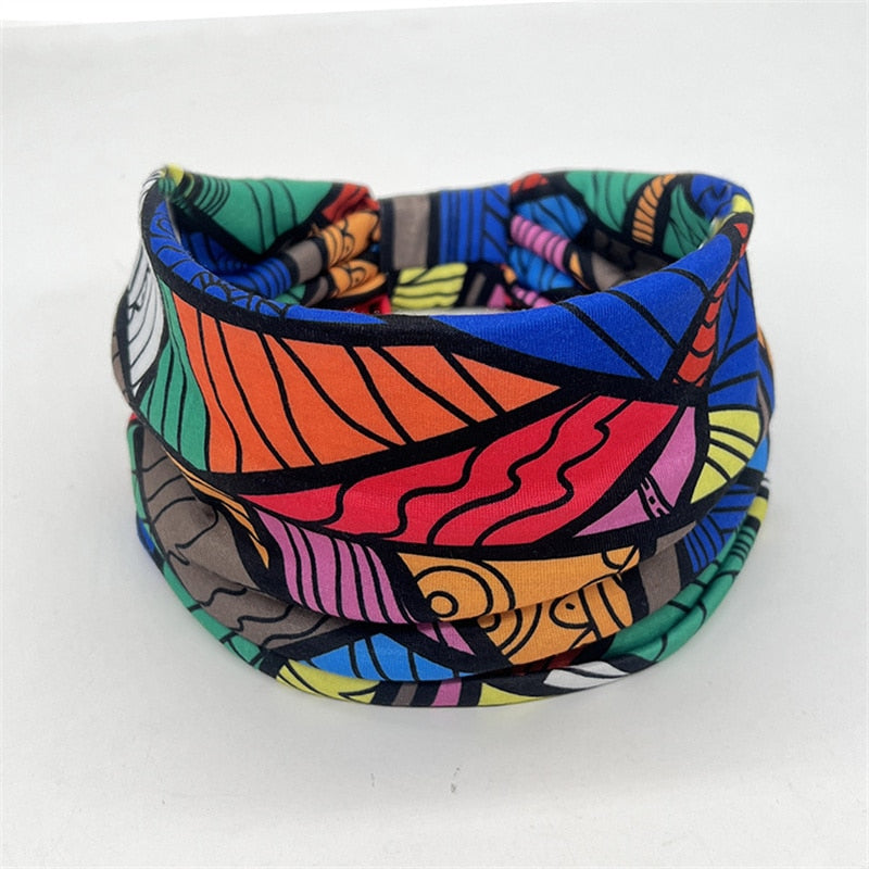 New African Pattern Print Headband for Women Twist Style Hair Band Ladies Salon Make Up Head Wrap Headwear Turban Girls Accessor
