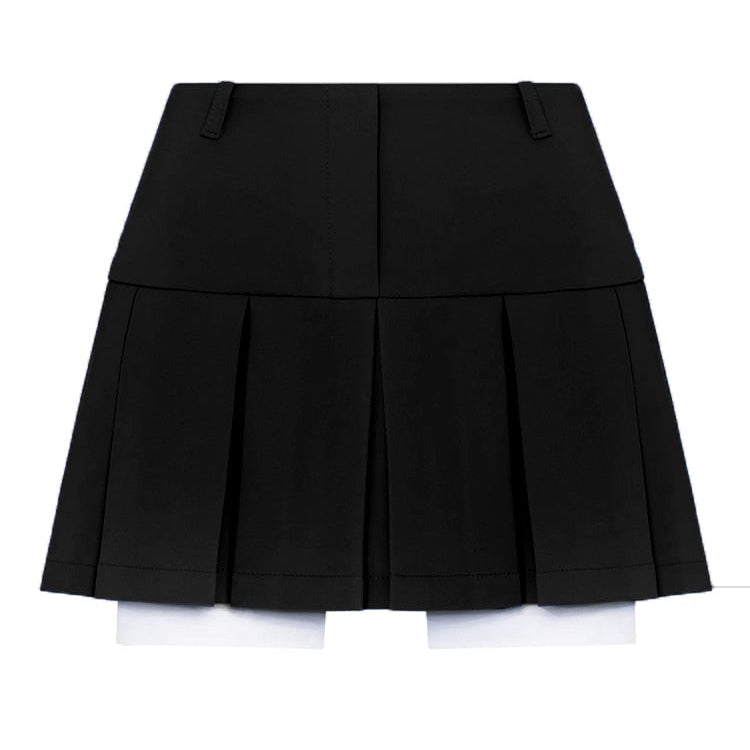 Fall Women Blazer Suit Two Piece Sets Turn-down Collar Blazers Tops And Pleated Skirts Femme High Street Y2K Outfits Only Black Skirts