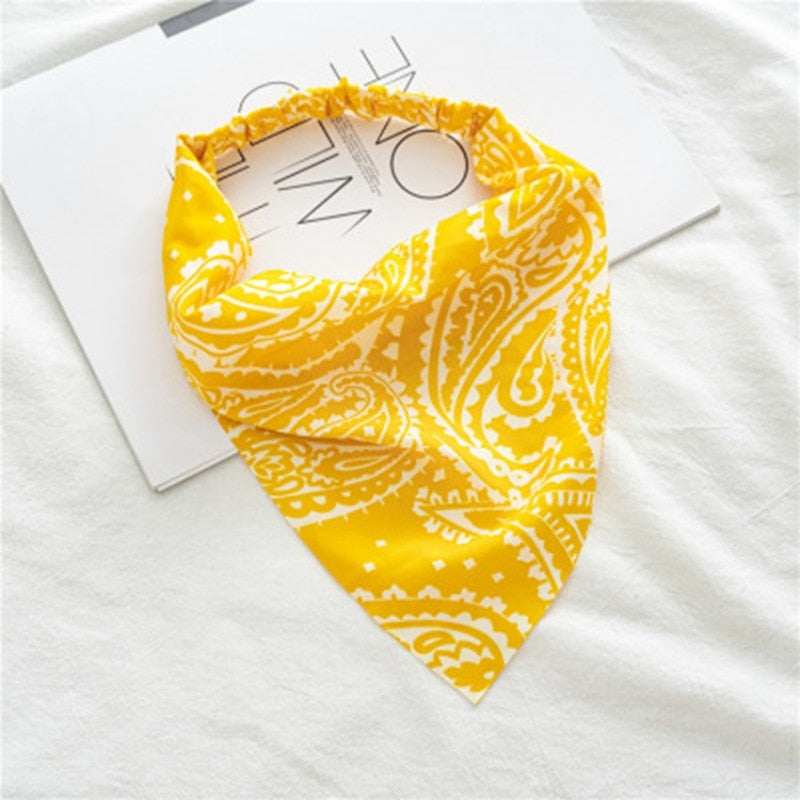 Chiffon Printing Flower Bandana Hair Scarf Headband for Women Vintage Long Ribbon Scrunchie Beach Bandanas Hair Accessories 24