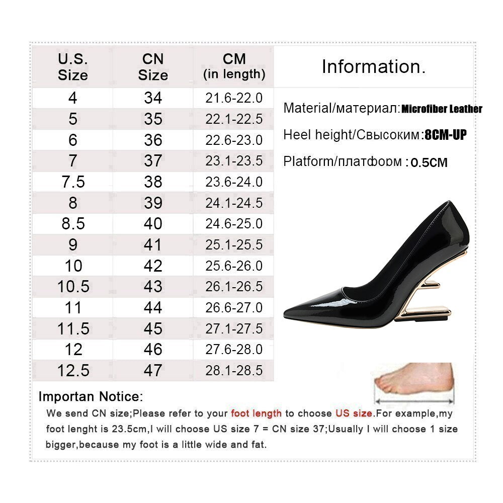 Metal High Heels Women Shoes Strange Style Pumps Women Pointed Toe Buckle Party Dress Shoes Women Fashion Zapatos De Mujer