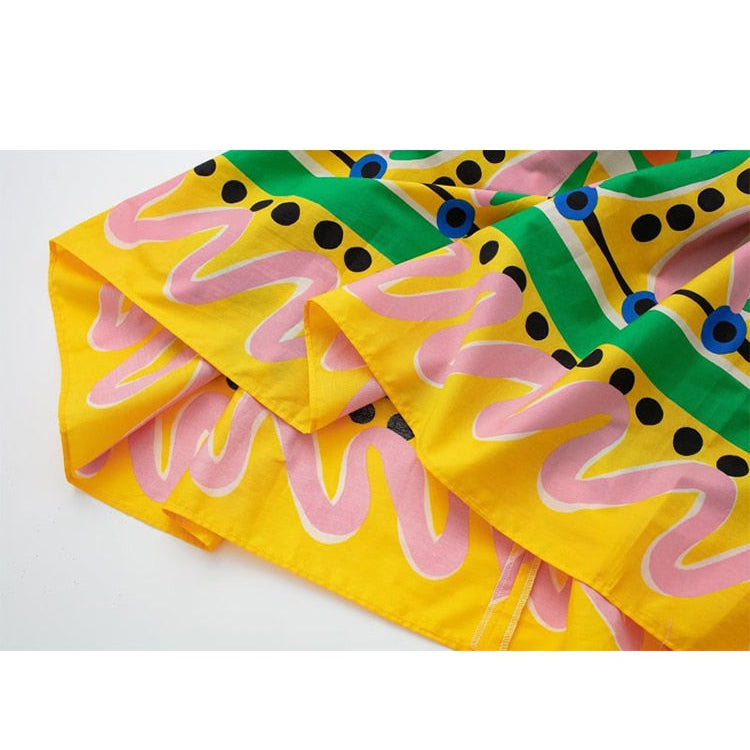 KJMYYX 2023 Fashion Summer Print Skirt Sets For Women Female Causal Halter Sleeveless Camisole Tops A-Line Mid-Calf Skirt