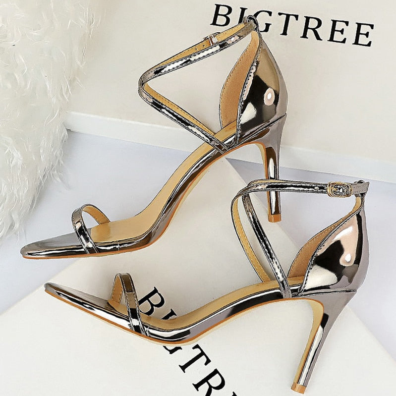 Shoes Sexy High Heels Women Pumps Sparkle Sequins Stiletto Heels 10 Cm Party Shoes Women Heels Summer Women Sandals New