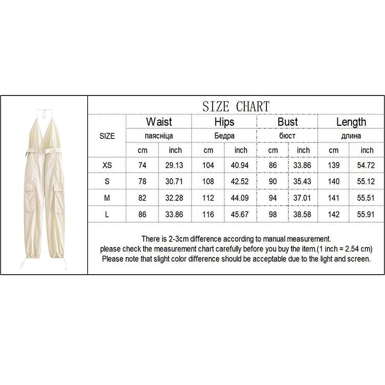 Summer Women Safari Style Jumpsuit With Belt New Female Solid Pocket Decoration Deep V-Neck Backless Camisloe Bodysuit