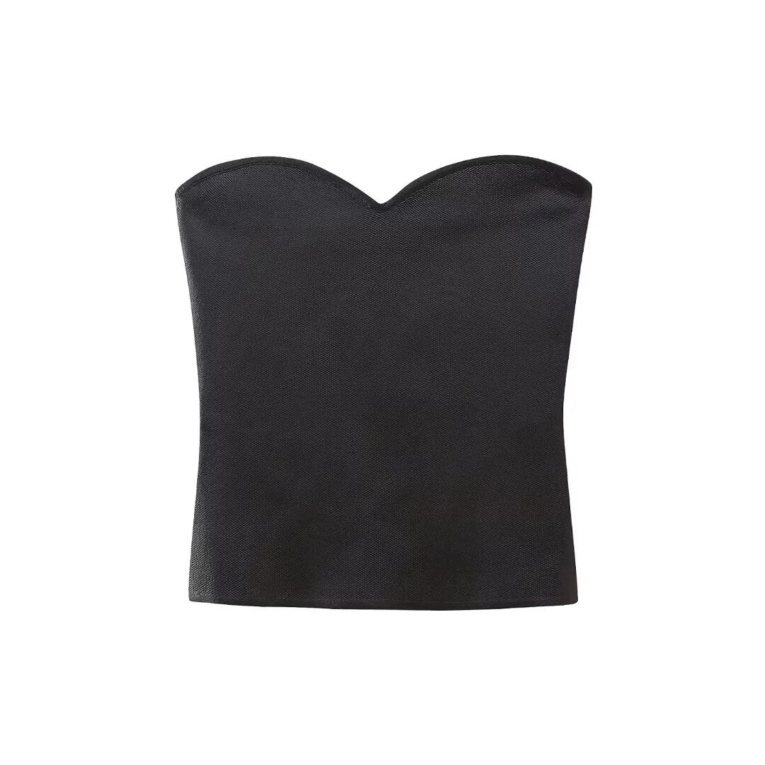 Women Fashion Solid Backless Zipper Sexy Tank Tops Woman Sleeveless Female Chic Corset Camis Streetwear black