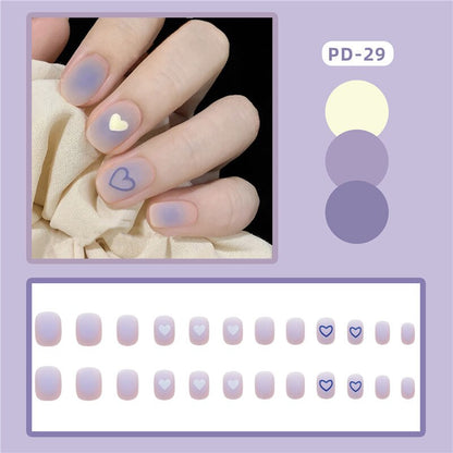 24pcs Lemon Short Wear Tips Nail False Patch Press on Nails Supplies for Professionals Artifical Fake Nails Faux Ongles Uñas