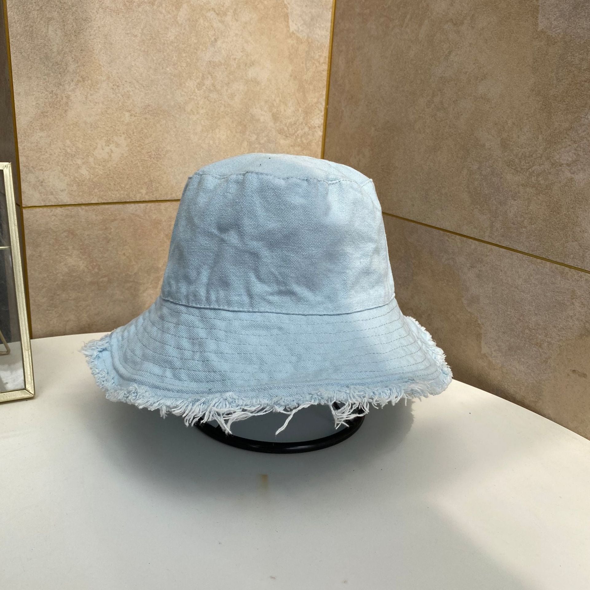 Foldable Bucket Hat Sun Visor UV Protection UPF 50+ Sun Hat Bucket Summer Men Women Large Wide Brim Panama Beach Cap Female Blue 56-58cm