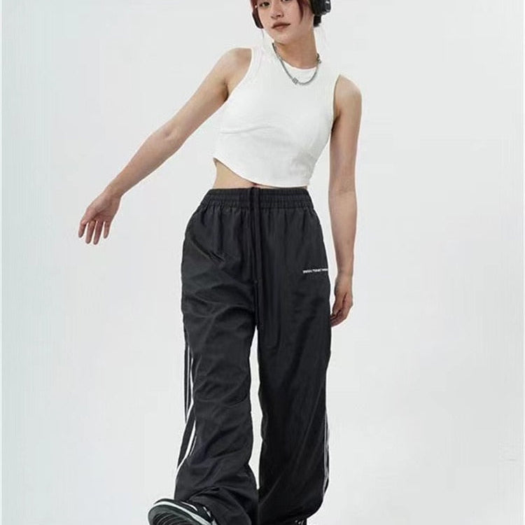 Y2K Women Streetwear Techwear Cargo Korean Harajuku Parachute Track Pants Men Tech Sweatpants Wide Leg Joggers Trousers Clothes