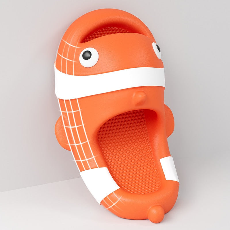 Shark Shape Summer Women Thick Flat Platform Slippers Non-Slip Home Cute Cartoon Indoor Outdoors Couples Ladies Shoes