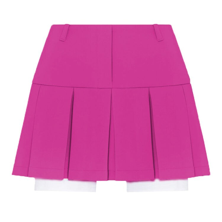 Fall Women Blazer Suit Two Piece Sets Turn-down Collar Blazers Tops And Pleated Skirts Femme High Street Y2K Outfits Only Rose Red Skirts