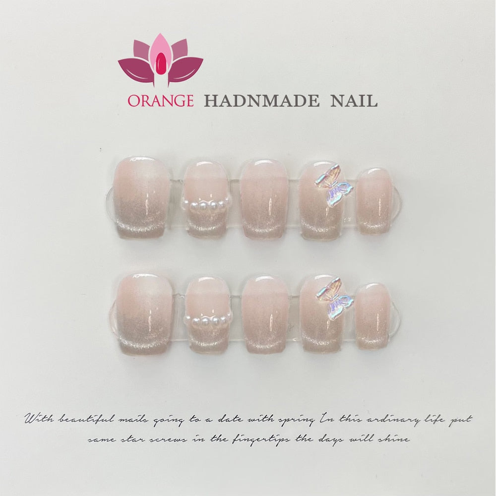 Handmade Press On Nails Ballerina Eye Cat Design Coffin Manicuree Decoration Wearable Full With Glue Acrylic Nail For Girls Spain