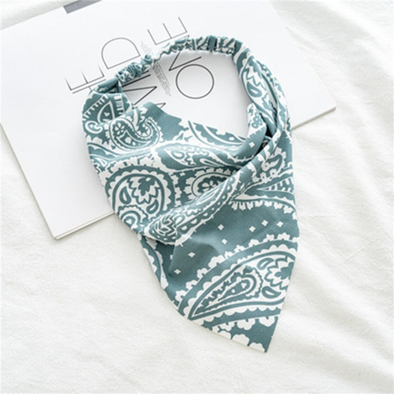 Chiffon Printing Flower Bandana Hair Scarf Headband for Women Vintage Long Ribbon Scrunchie Beach Bandanas Hair Accessories 26