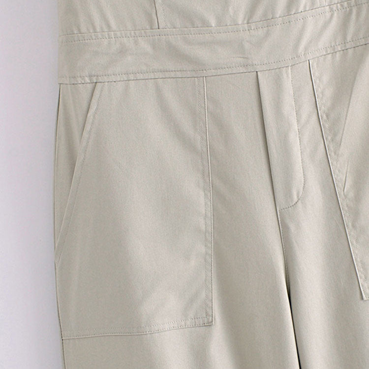 Female Jumpsuit With Pockets Long Jumpsuit Woman Spring Summer Sleeveless Cargo Jumpsuits For Women Outfit