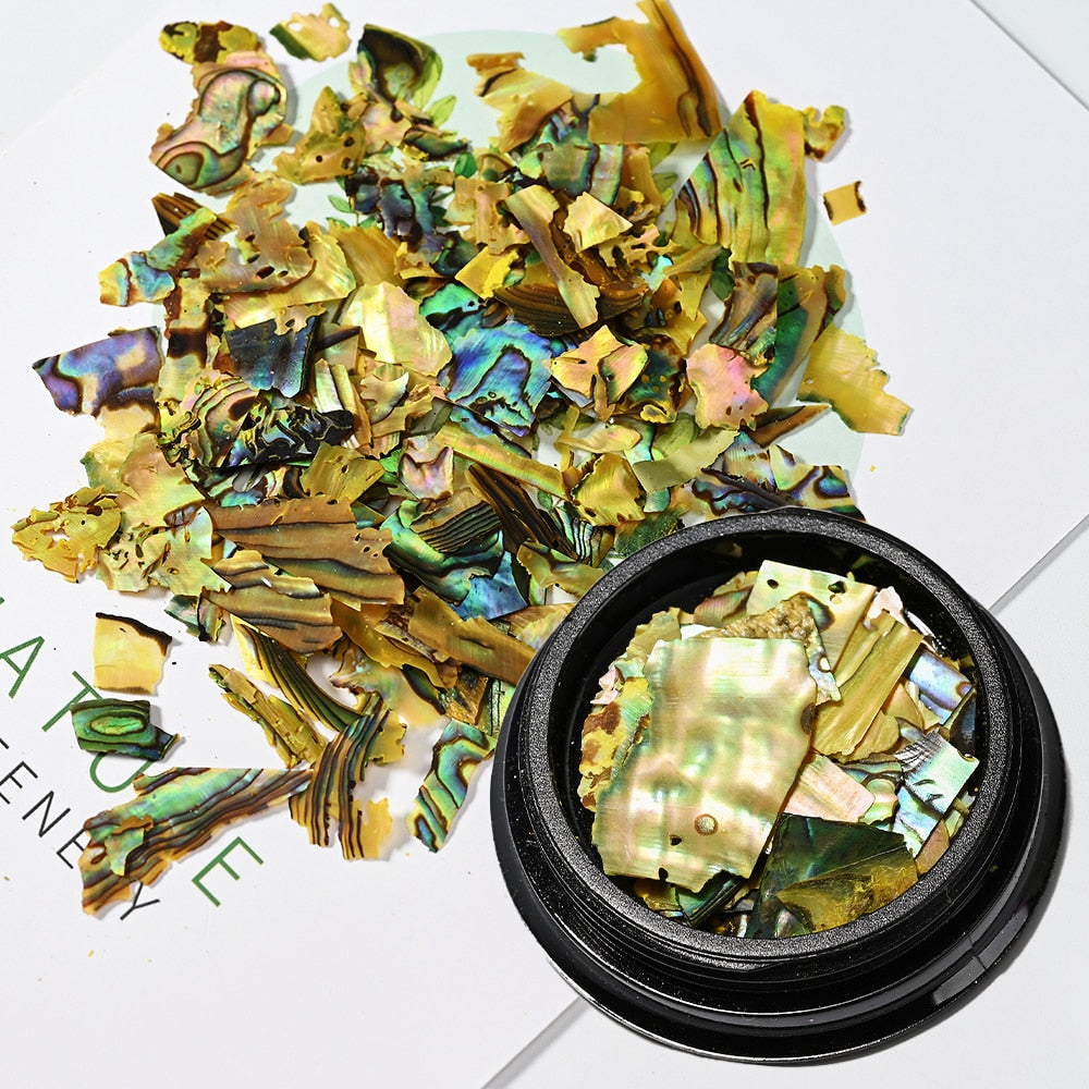 Nail Art Aurora Shell Flakes Abalone Nails Charms 3D Irregular Slice Shell Stone Sequins Nail Art Decoration Manicure Accessory PD169-1