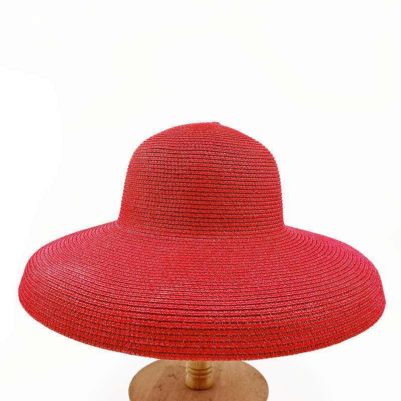 Summer hat new female sun hat folding beach hat big brim travel sunscreen Hepburn wind sun hat travel 17 Spain 55-58CM