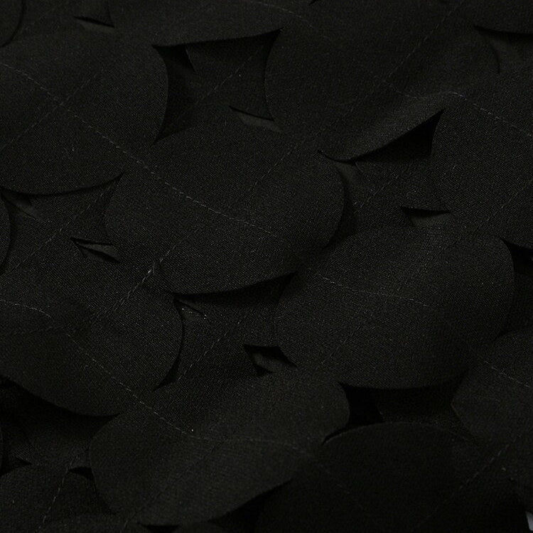 [EAM] High Waist Black Hollow Out Tassels Long Slit Elegant Half-body Skirt Women Fashion Tide New Spring Autumn 2023 1DE9035