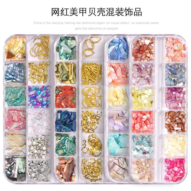Nail Art Aurora Shell Flakes Abalone Nails Charms 3D Irregular Slice Shell Stone Sequins Nail Art Decoration Manicure Accessory
