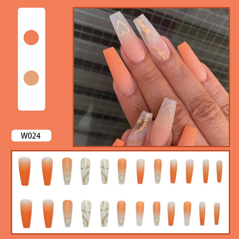 24Pcs/Box White French Fake Nails Press on Long XL Length Rhinestone Design False Nails Full Cover Acrylic Nail Tips JZJ-W024