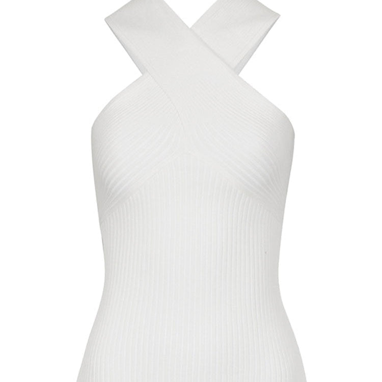 Fashion Women Summer Solid Vest Sleeveless Shirt Muje Knitted Tops Casual Blouses Y2K Crop Cami Top White