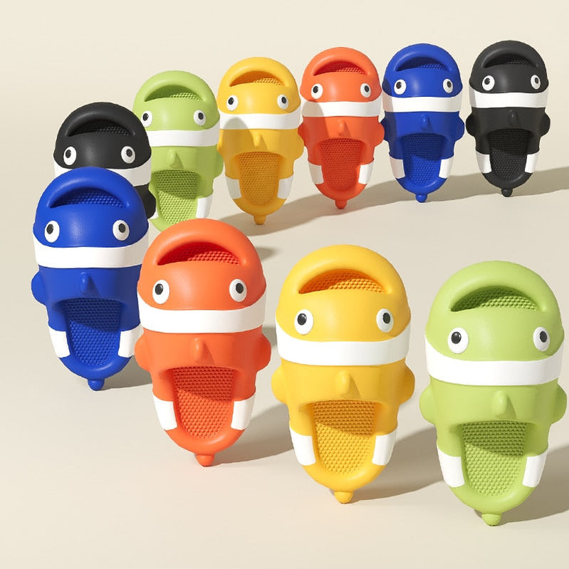 Shark Shape Summer Women Thick Flat Platform Slippers Non-Slip Home Cute Cartoon Indoor Outdoors Couples Ladies Shoes