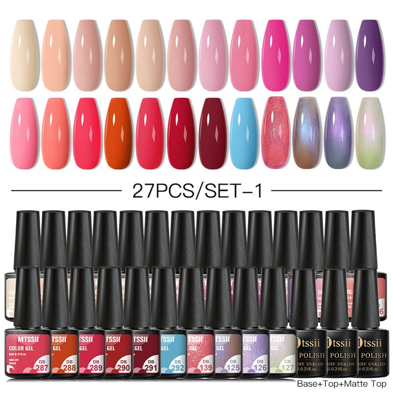 Mtssii 24/25/40/60PCS Gel Nail Polish Set Color Gel Semi Permanent UV Led Varnish Nail Art Design Soak Off Gel Set Nail Gel Set SZH17681