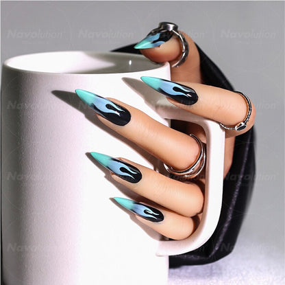 Navolution 24Pcs/Set DIY Manicure Wearable Fake Nails press on   Detachable Finished Fingernails Ballet Square Head Almond Short