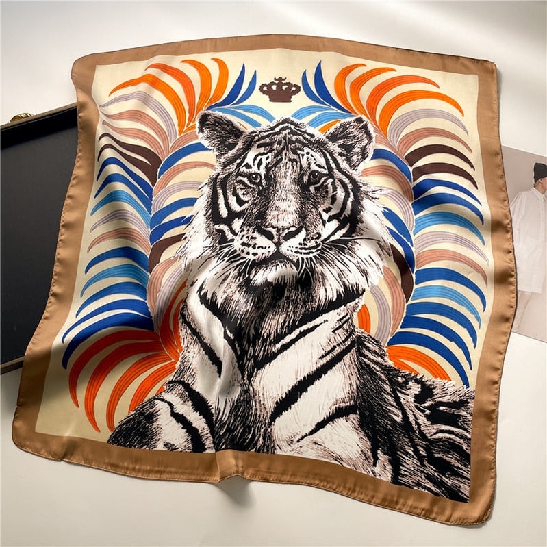 Fashion Wraps Satin Hijab Luxury Square Scarf for Women Hair Bands Ribbon Headband Silk Shawl Neckerchief Female Bandana FJ658-2