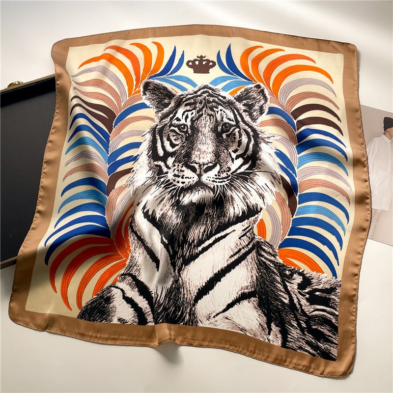 Fashion Wraps Satin Hijab Luxury Square Scarf for Women Hair Bands Ribbon Headband Silk Shawl Neckerchief Female Bandana FJ658-2