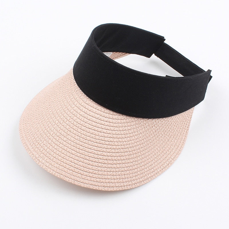 Summer Empty Top Sun Hat - Female Outdoor Visor Cap Casual Shade Hat Straw Wide Large Brim Beach Sunhat Lady Style 10