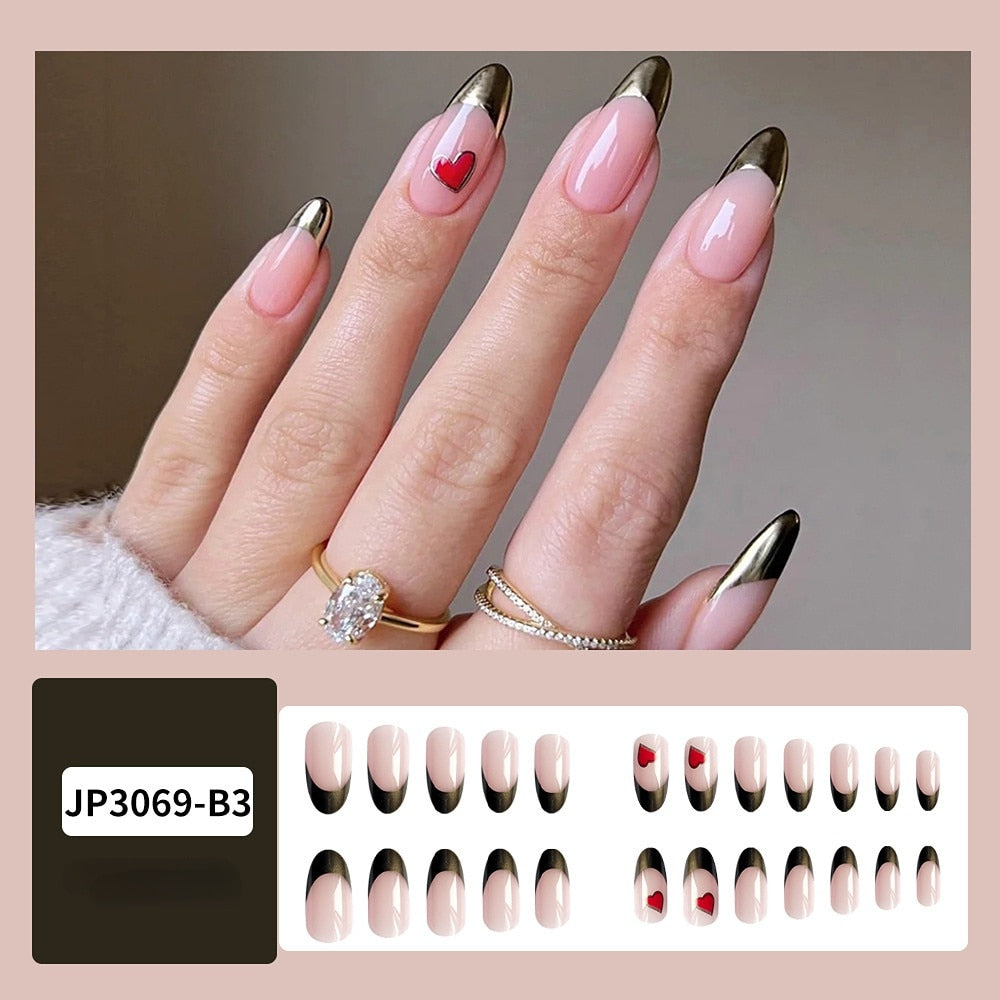 Sea Wave Carp Japanese Style Doodle False Nails Detachable Nude Pink Long Coffin Fake Nails with Glue Full Cover Press on Nails MT569JP3069B3