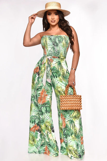 Sexy Tube Jumpsuits One Piece Rompers Women Summer Vacation Clothes Elegant Bodycon Wide Leg Pant Sleeveless  Jumpsuit