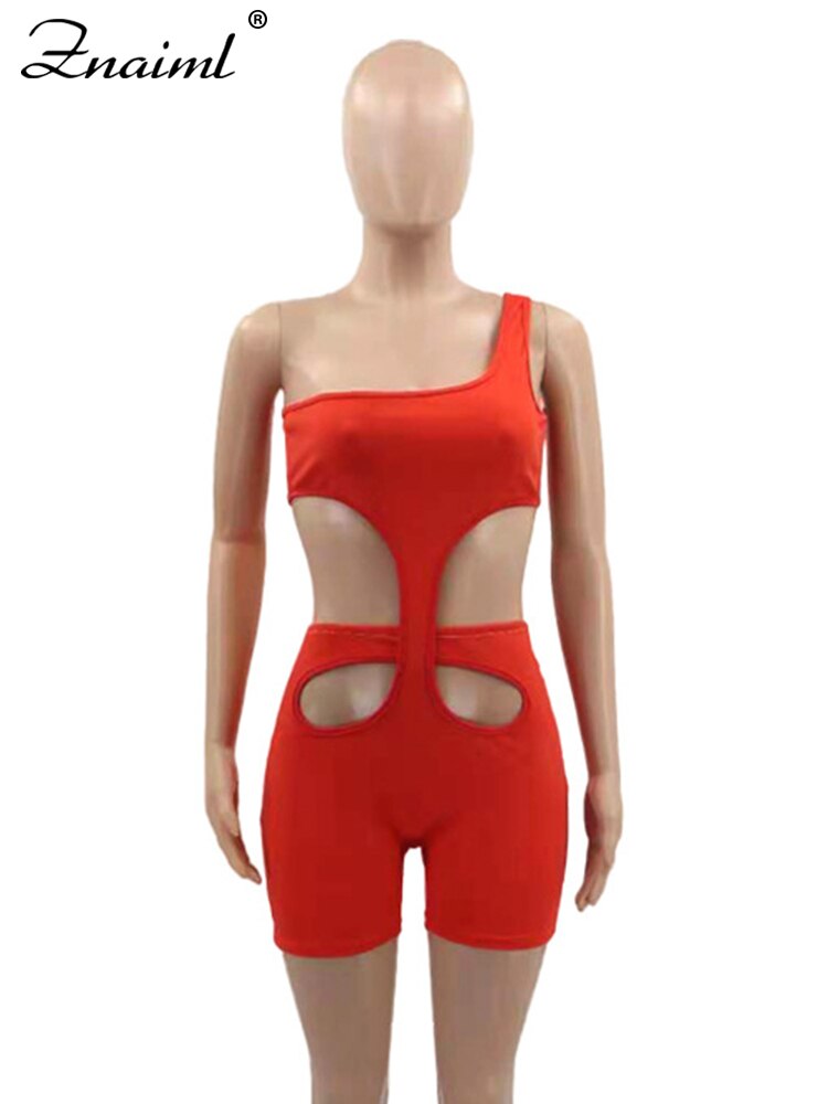 Znaiml 2023 One Shoulder Piece Rompers Playsuit Outfits Overalls for Women Clothing Summer Short Jumpsuit Monos Sexy Mujer