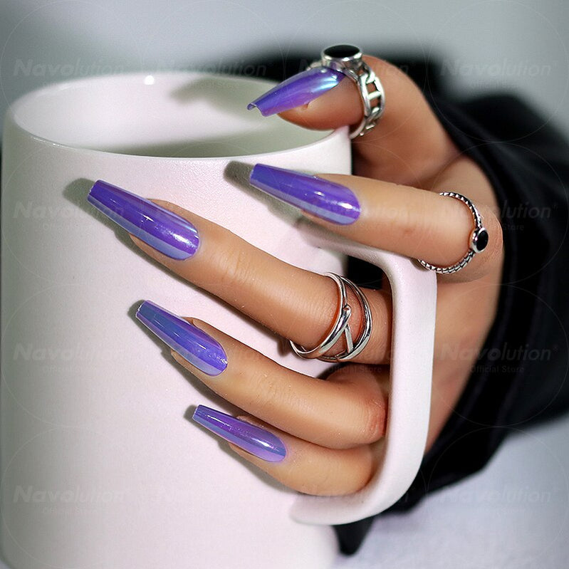 Navolution 24Pcs/Set DIY Manicure Wearable Fake Nails press on Detachable Finished Fingernails Ballet Square Head Almond Short 8