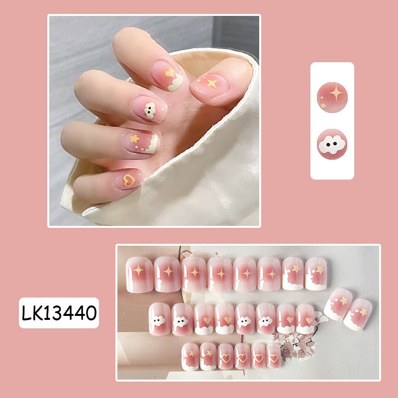 Y2k Fake Black Nail Long Ballet Reusable Adhesive Acrylic Press on set Nails Dark Acrylic Artificial False Nails Arts Tips 24pcs 13440