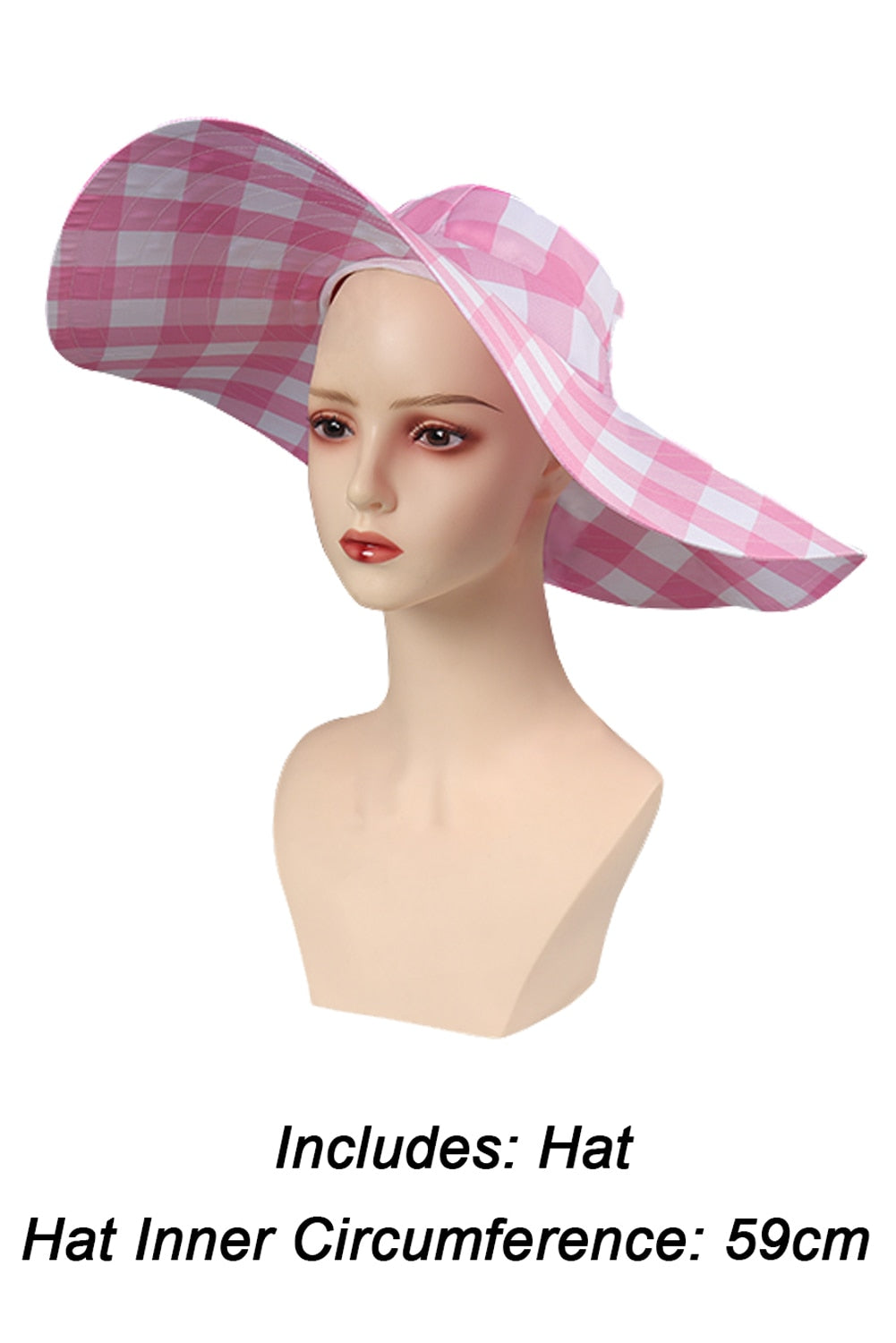 Margot Cosplay Kawaii Pink Plaid Dress Women Costume Movie Barbei Roleplay Fantasia Halloween Party Clothes For Disguise Only Hat