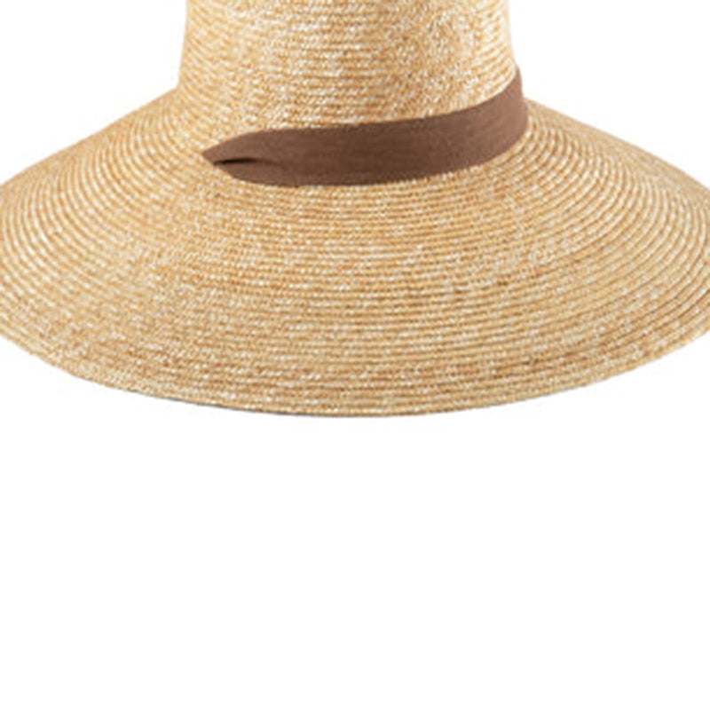 Wide Brim Beach Hats With Neck Tie For Women Large UV Protection Sun Hats Summer Big Brim Wheat Straw Hats Wholesale