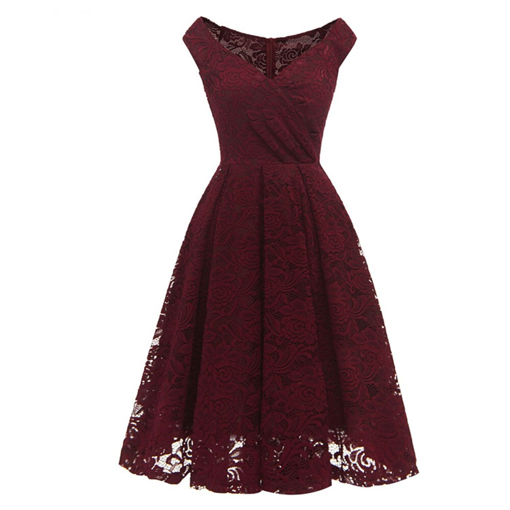 V Neck Sleeveless Floral Lace Pleated Hoco Dress for Teens Champagne Elegant Short Prom Gown Burgundy