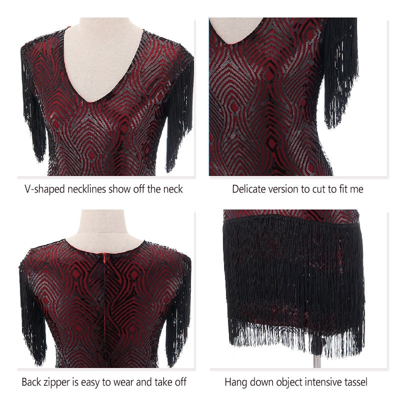 Summer Dress For Women 1920s Vintage Flapper Great Gatsby Fringe Beaded Dresses Prom Cocktail Prom Sequin Tassels Size S-3XL