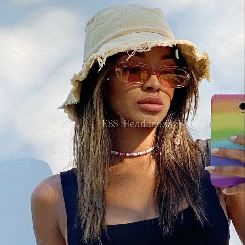 Foldable Bucket Hat Sun Visor UV Protection UPF 50+ Sun Hat Bucket Summer Men Women Large Wide Brim Panama Beach Cap Female beige yellow 56-58cm