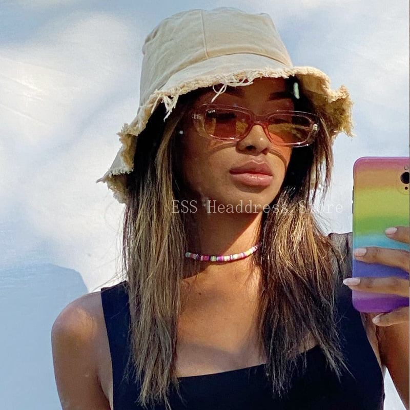 Foldable Bucket Hat Sun Visor UV Protection UPF 50+ Sun Hat Bucket Summer Men Women Large Wide Brim Panama Beach Cap Female beige yellow 56-58cm