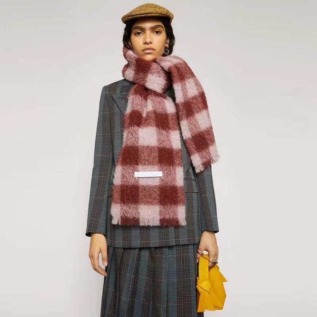 New Scarf Autumn and Winter Multicolor Thickened Plaid Scarf The Same Length Warm Shawl For Men and Women Scarves 42