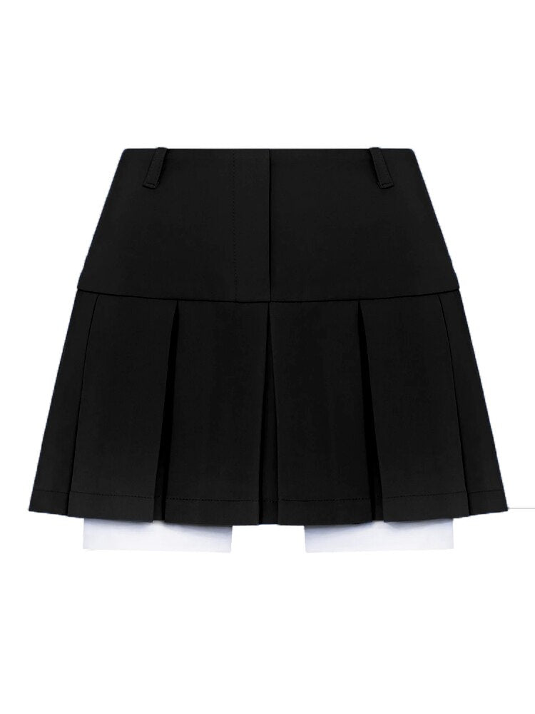 Casual Two Piece Sets Women's Fall Outfits New Black Matching Sets With Skirt And Blazer Cropped Top Suit For Women Only Black Skirts