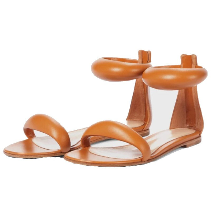 Sexy Flat Sandals Simple Fish Mouth Zipper Women's Shoes Gold Silver Black Green White Brown Big Size Auburn