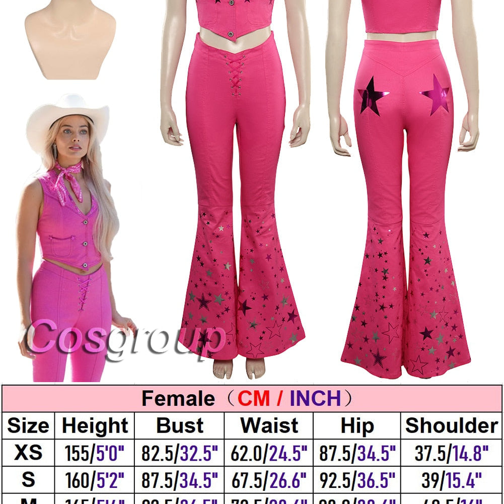 Margot Cosplay Kawaii Pink Plaid Dress Women Costume Movie Barbei Roleplay Fantasia Halloween Party Clothes For Disguise Style R