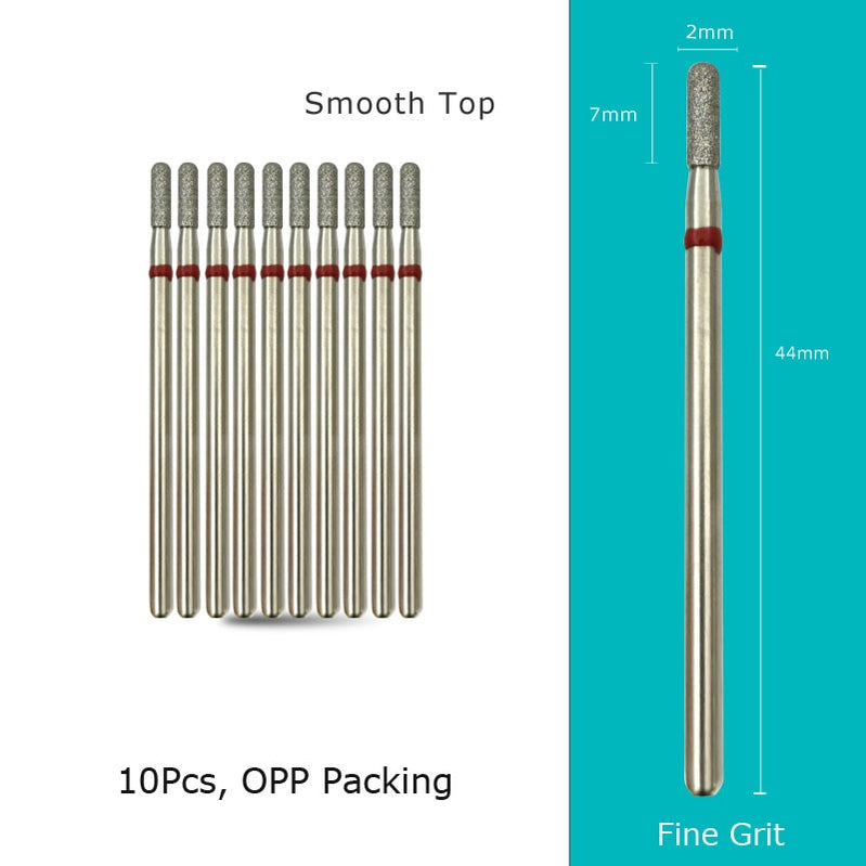 HYTOOS 10pcs/Set Nail Drill Bits Diamond Cutters for Manicure Cuticle Burr Milling Cutter for Pedicure Nails Accessories Tools C0207D-F(D)