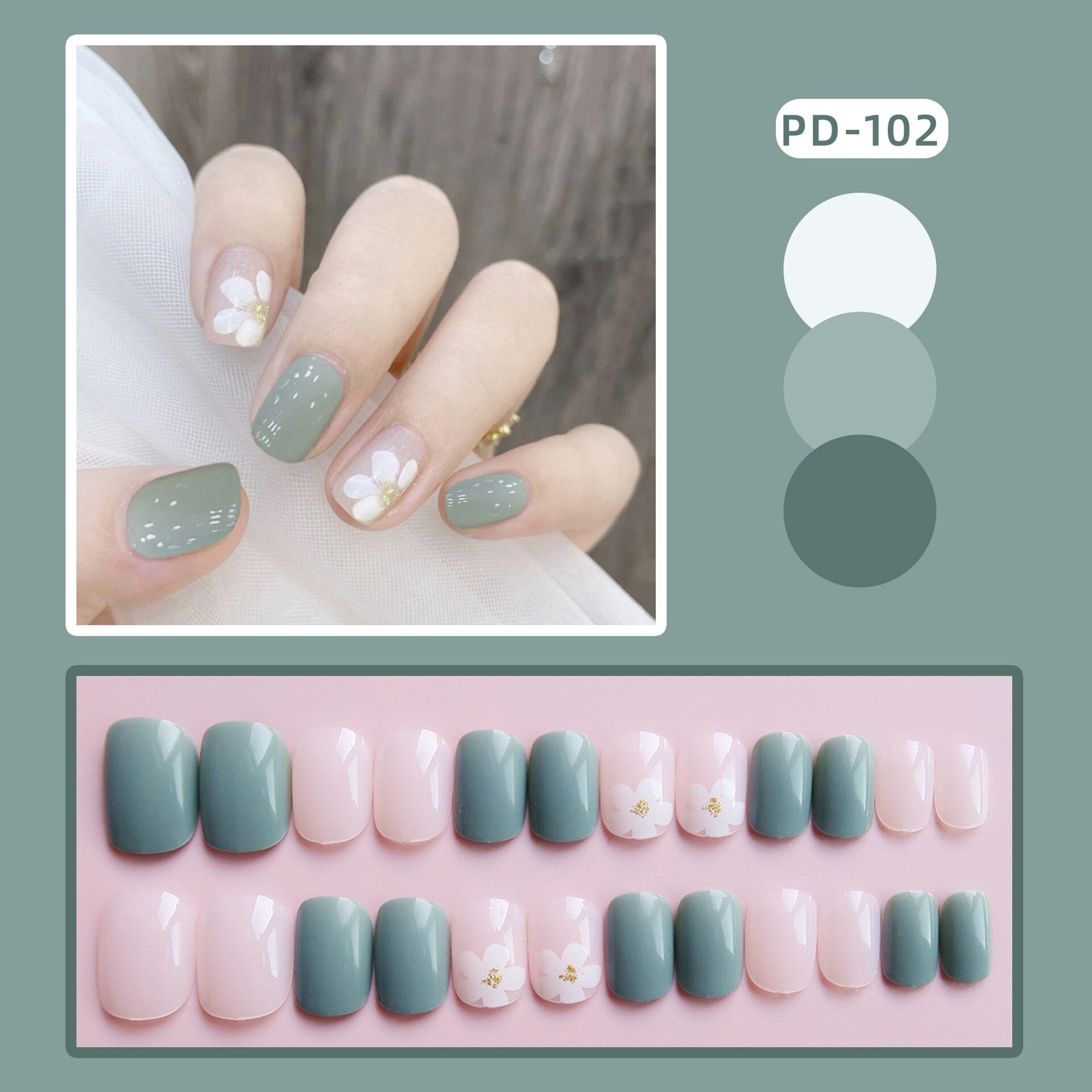 24pcs Lemon Short Wear Tips Nail False Patch Press on Nails Supplies for Professionals Artifical Fake Nails Faux Ongles Uñas PD-102-Fake Nails Ar