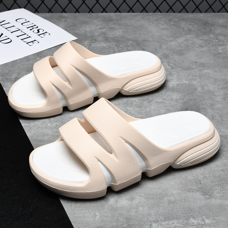 JOYWILL Summer Men&#39;s Slippers EVA Soft Bottom Non-slip Slippers Fashion Lightweight Outdoor Beach Flip Flops Shoes For Men