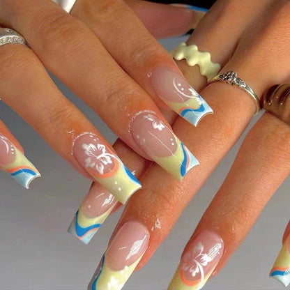 Fake Nails Heart Pattern Full Cover Fake Nails DIY Glue Press On Nails Nail Supplies For Professionals